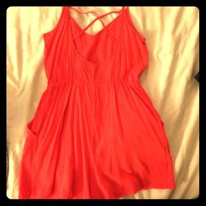 short romper with criss cross straps in the back