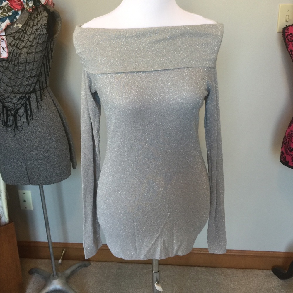 Silver light weight sweater top