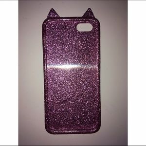 Pink Glitter Cat Ear iPhone 6/6s/7 case