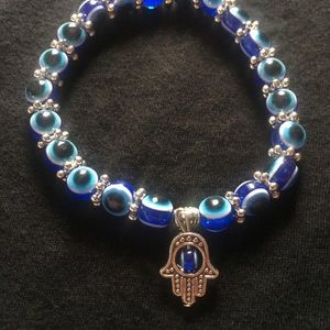 🆕 Unisex Hamsa Charm Evil Eye Beaded Bracelet!