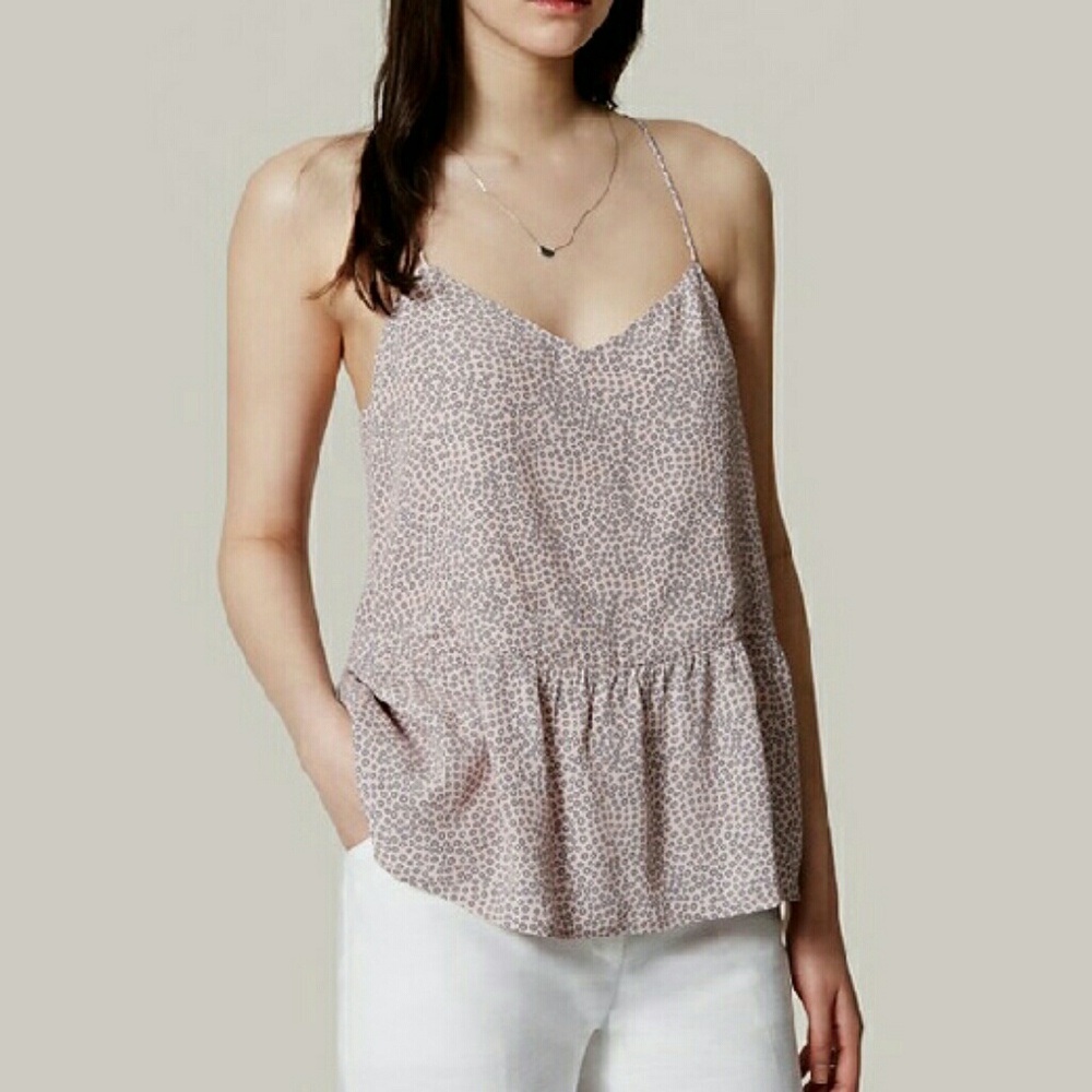 Loft dot peplum pale pink cami