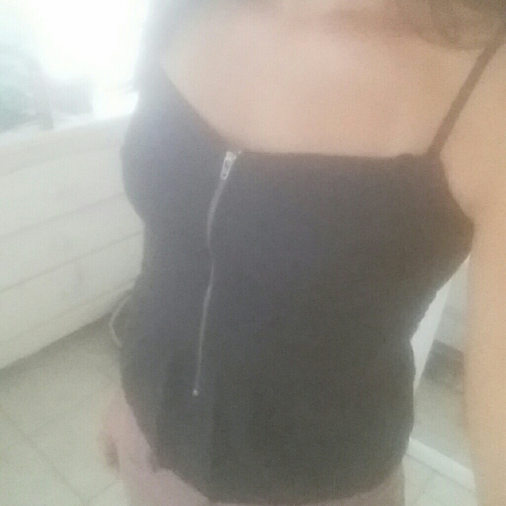 volcom zip front peplum tank