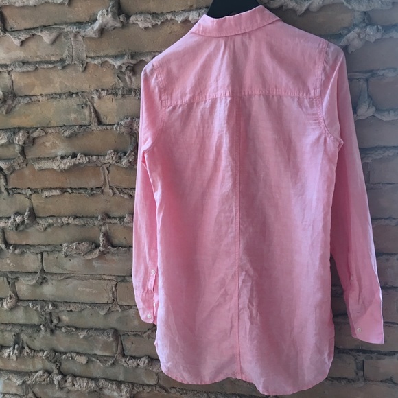 J.CREW Long cotton-linen boy shirt in crosshatch - Picture 3 of 6