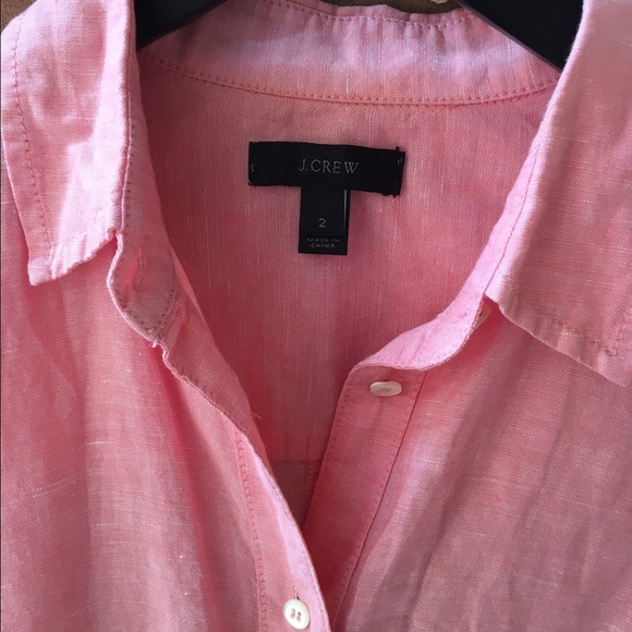 J.CREW Long cotton-linen boy shirt in crosshatch - Picture 5 of 6