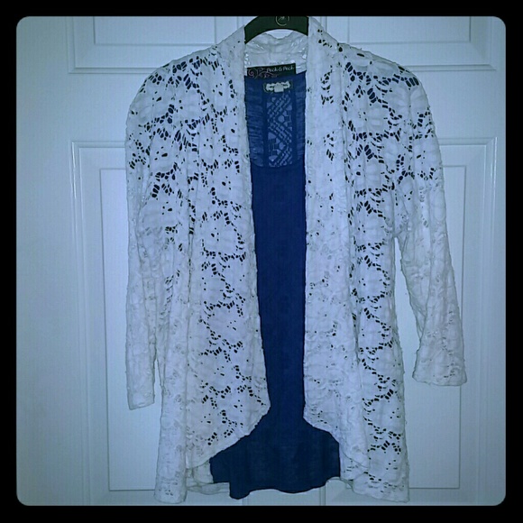 Lace Cardigan with lace tank set - Picture 1 of 4