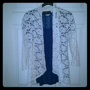 Lace Cardigan with lace tank set