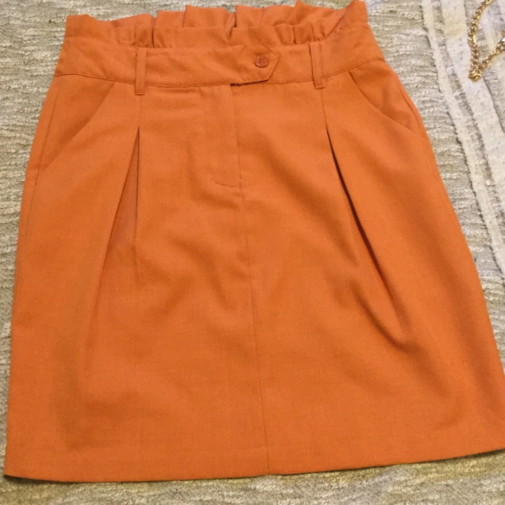 Vila Burnt Orange Bag Skirt