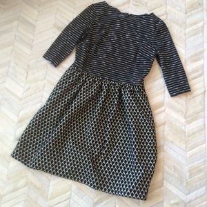 Mixed Media Print 3/4 sleeve dress