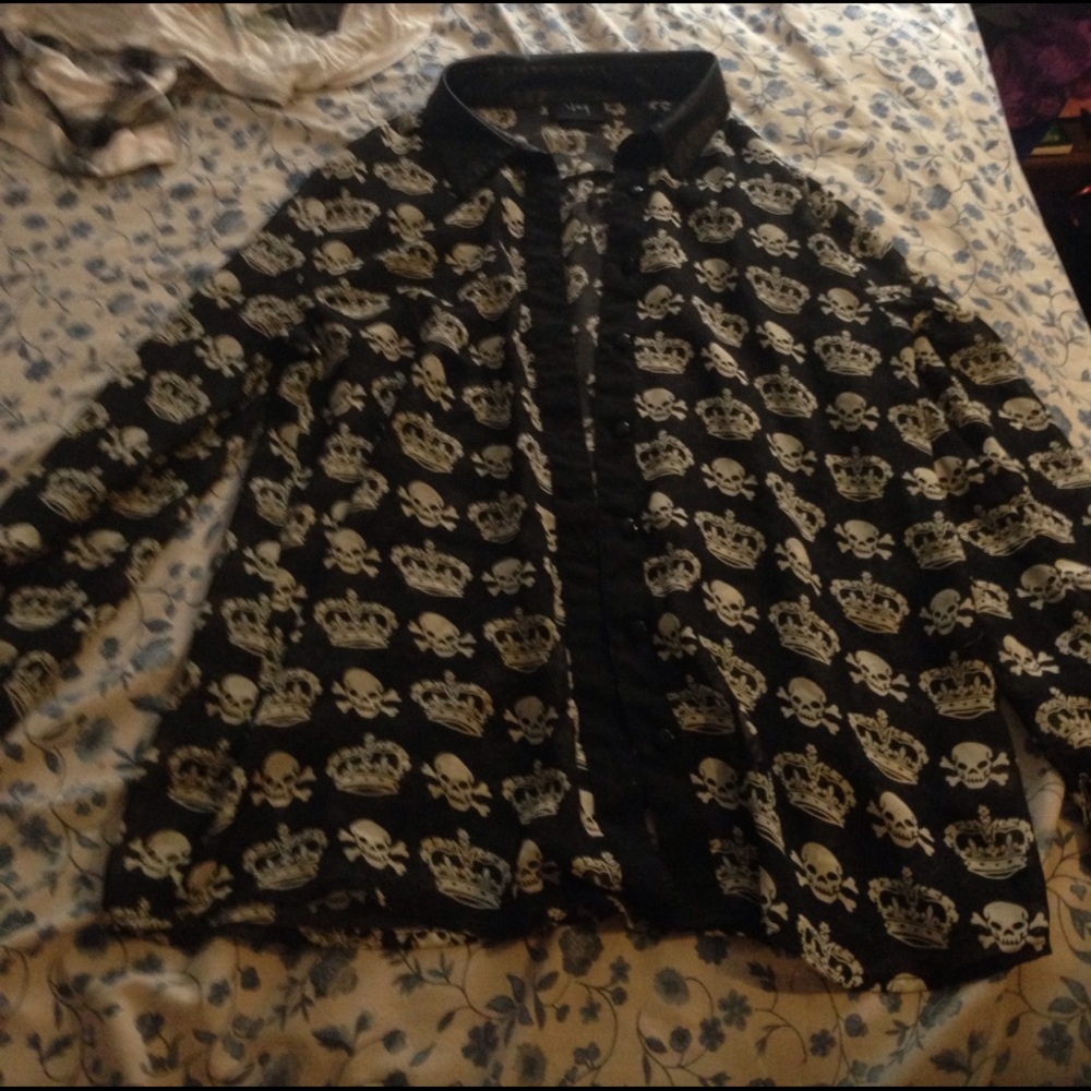 Button down see through dress shirt