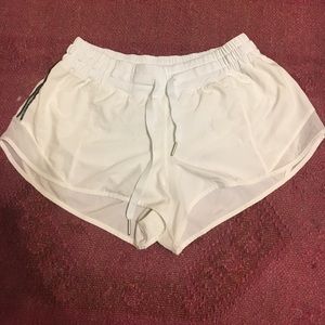 Lululemon white running shorts