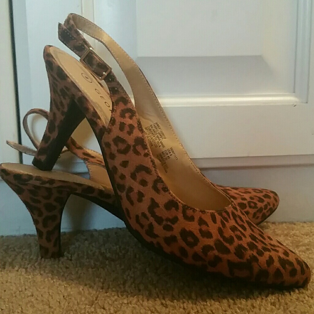 Leopard print high heels