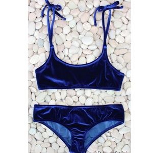 Made by Dawn Blue Velvet Bikini