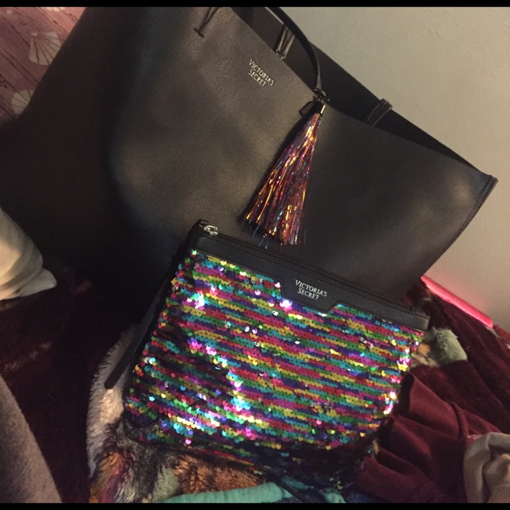 Victoria secret tote with make up bag