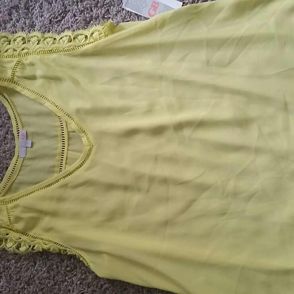 Bright yellow sheer blouse