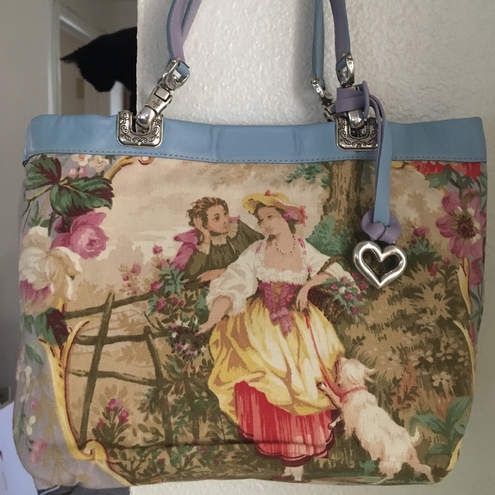 Brighton Jodi Reversible Blue Leather Heart Bag