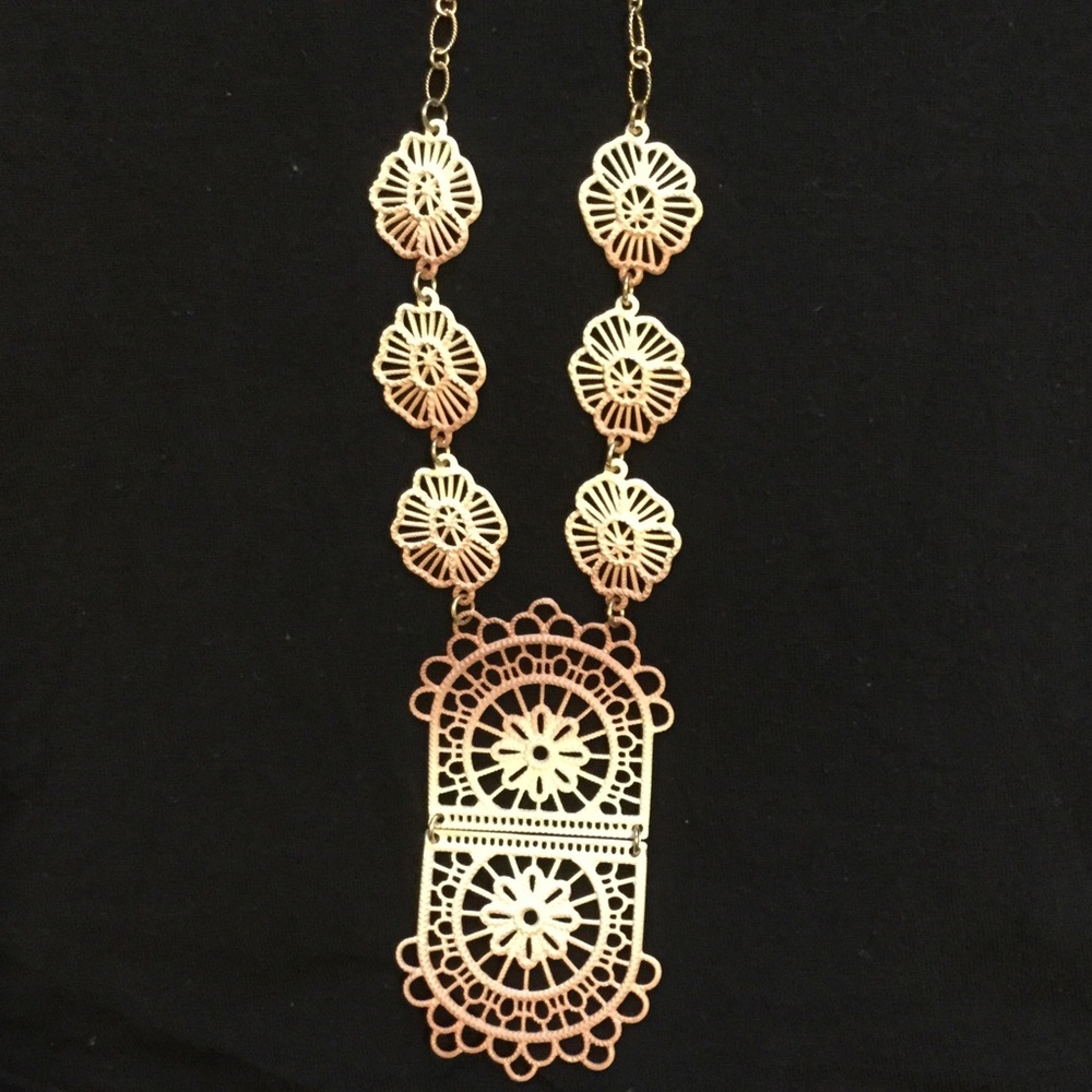 Anthropologie Statement Painted Metal Necklace