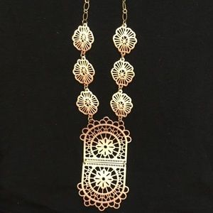 Anthropologie Statement Painted Metal Necklace