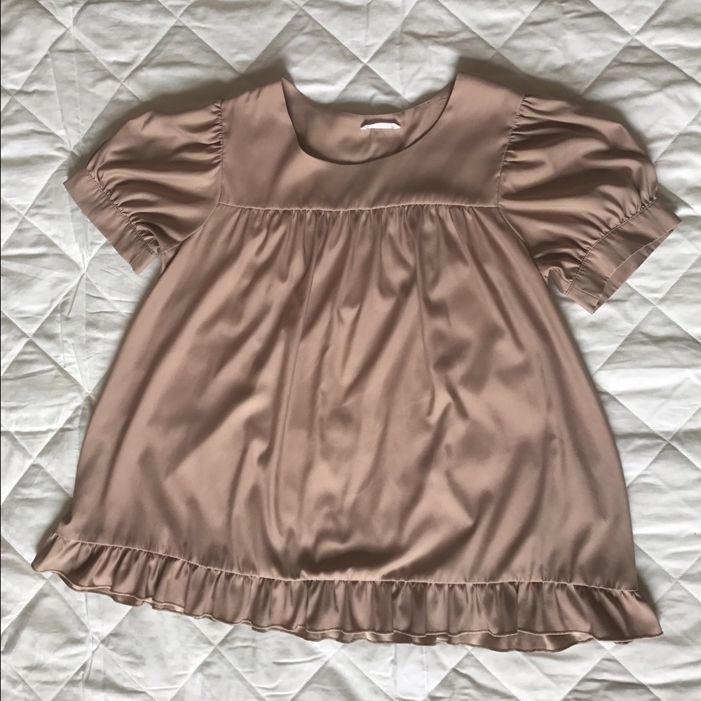 Blush babydoll peasant top