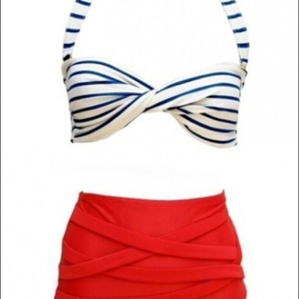 Beautiful Vintage High Waisted Swim Suit