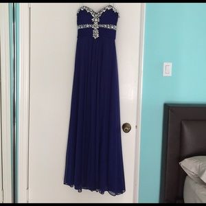 Royal blue jeweled formal dress