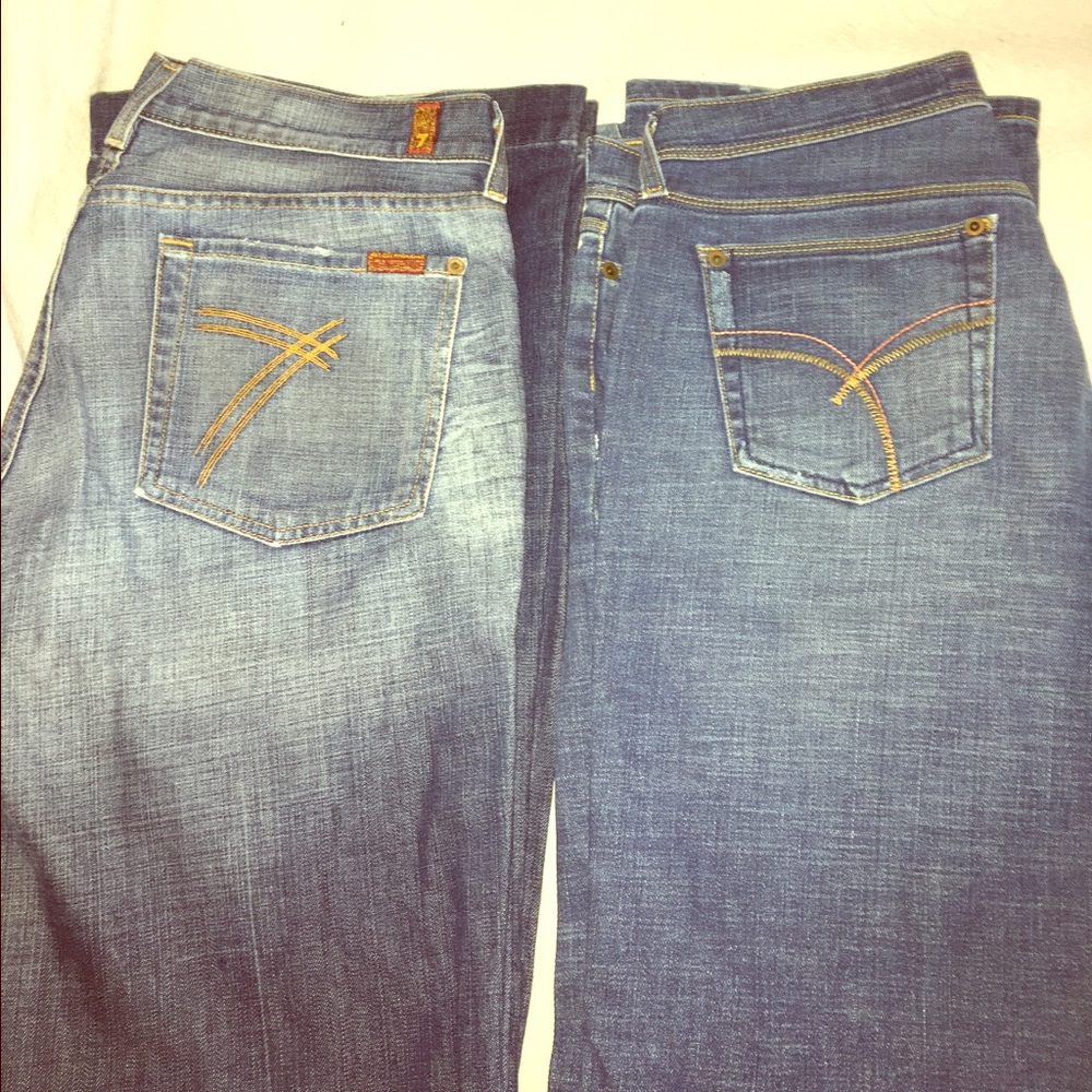 Two pair of size 8, 7 Jeans