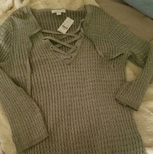 New York and Company lace up shirt