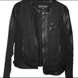 Black jacket with leather