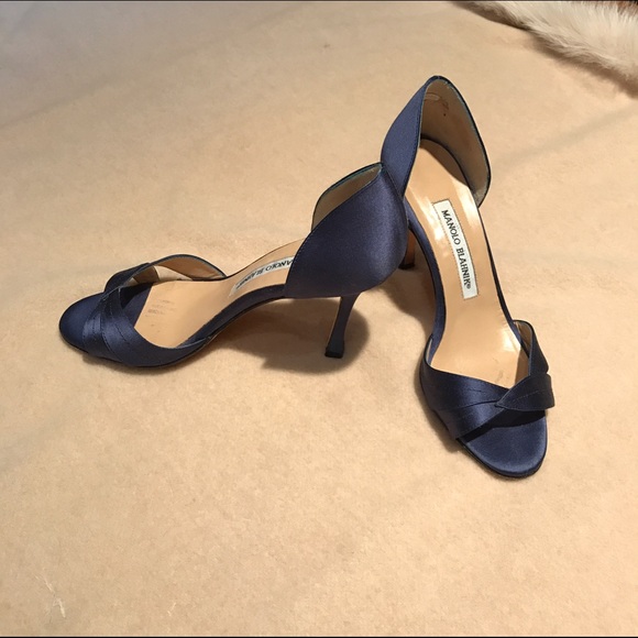 Satin navy heels