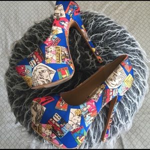 Shoe Republic LA comic strip Platform Heels 9