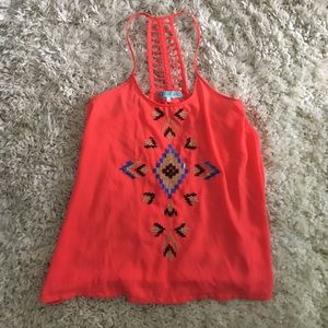 Francesca's pink tribal top