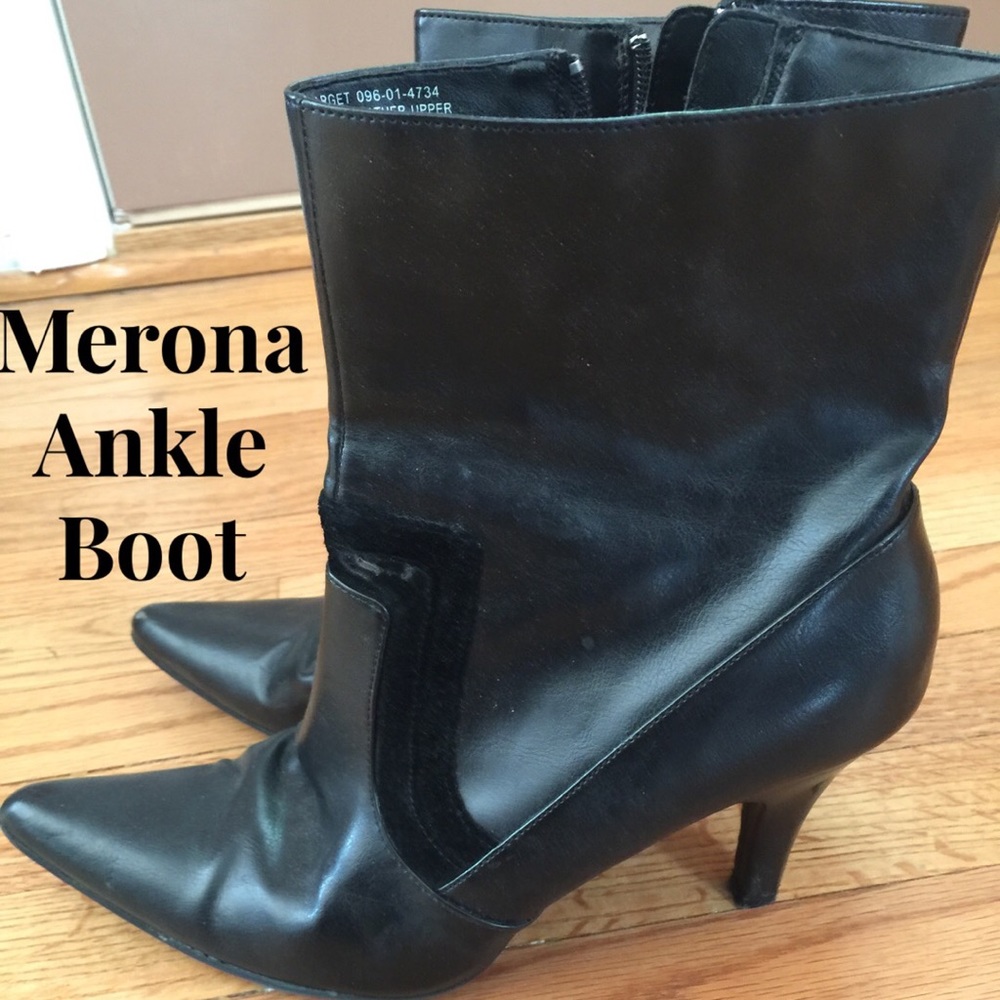 Black Merona Ankle Boots with Heel