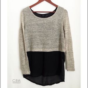 Light sweater with sheer bottom