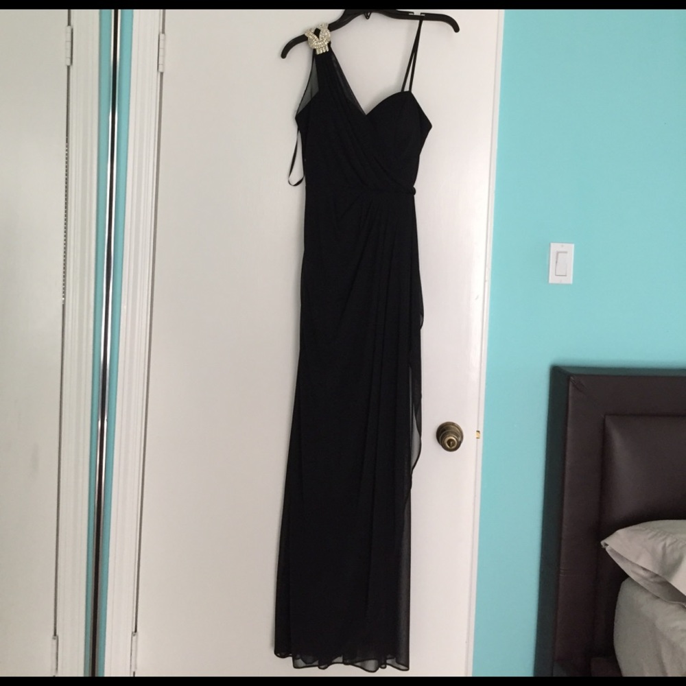 Black one shoulder formal dress