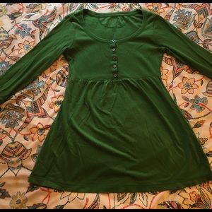 Green babydoll 3/4 sleeve top