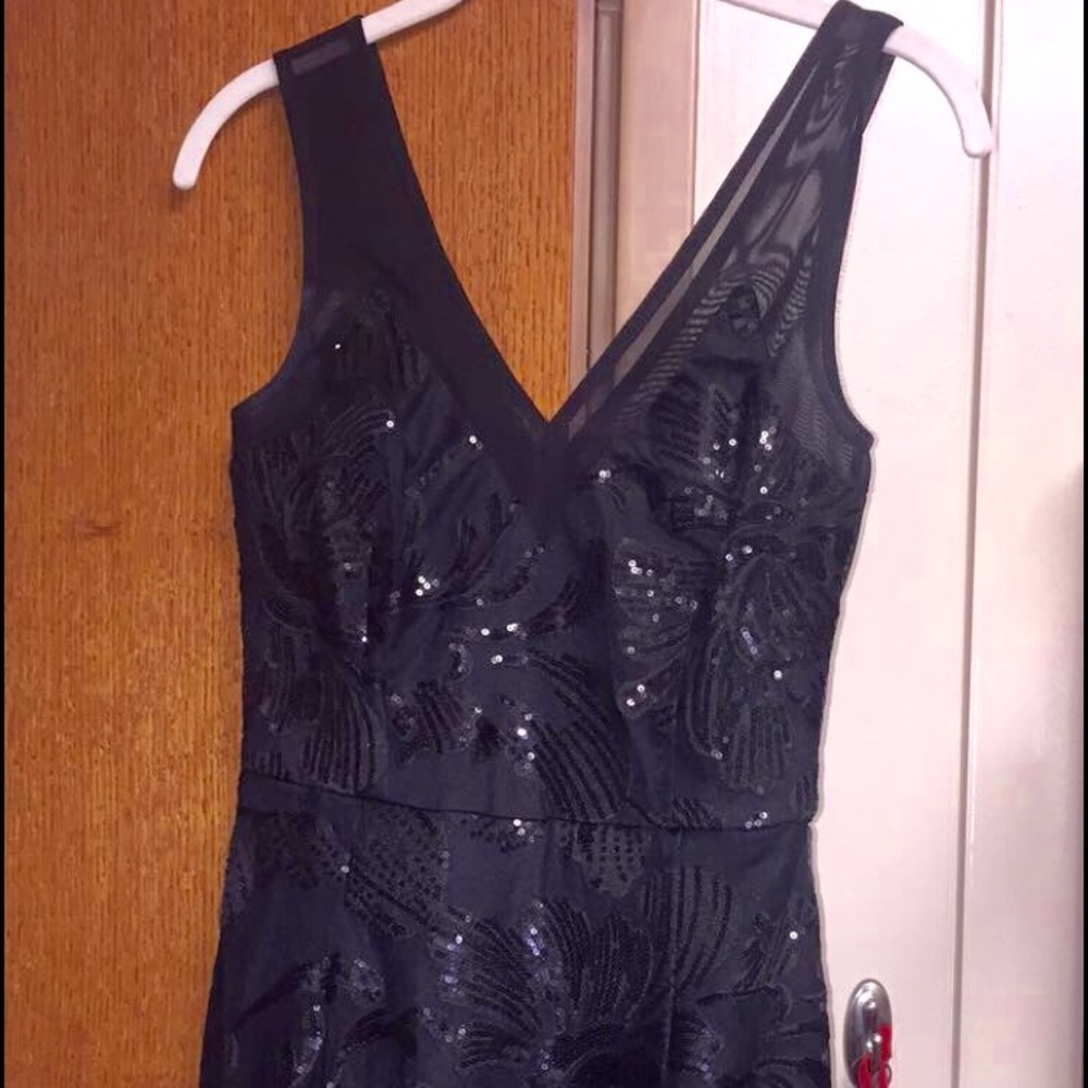 Black tight sequin dress