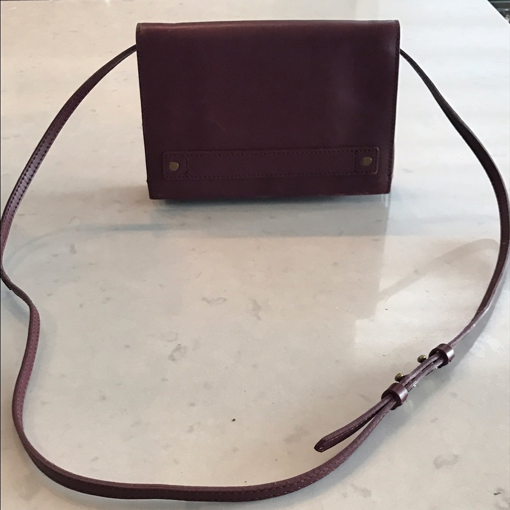 Madewell burgundy wallet on strap