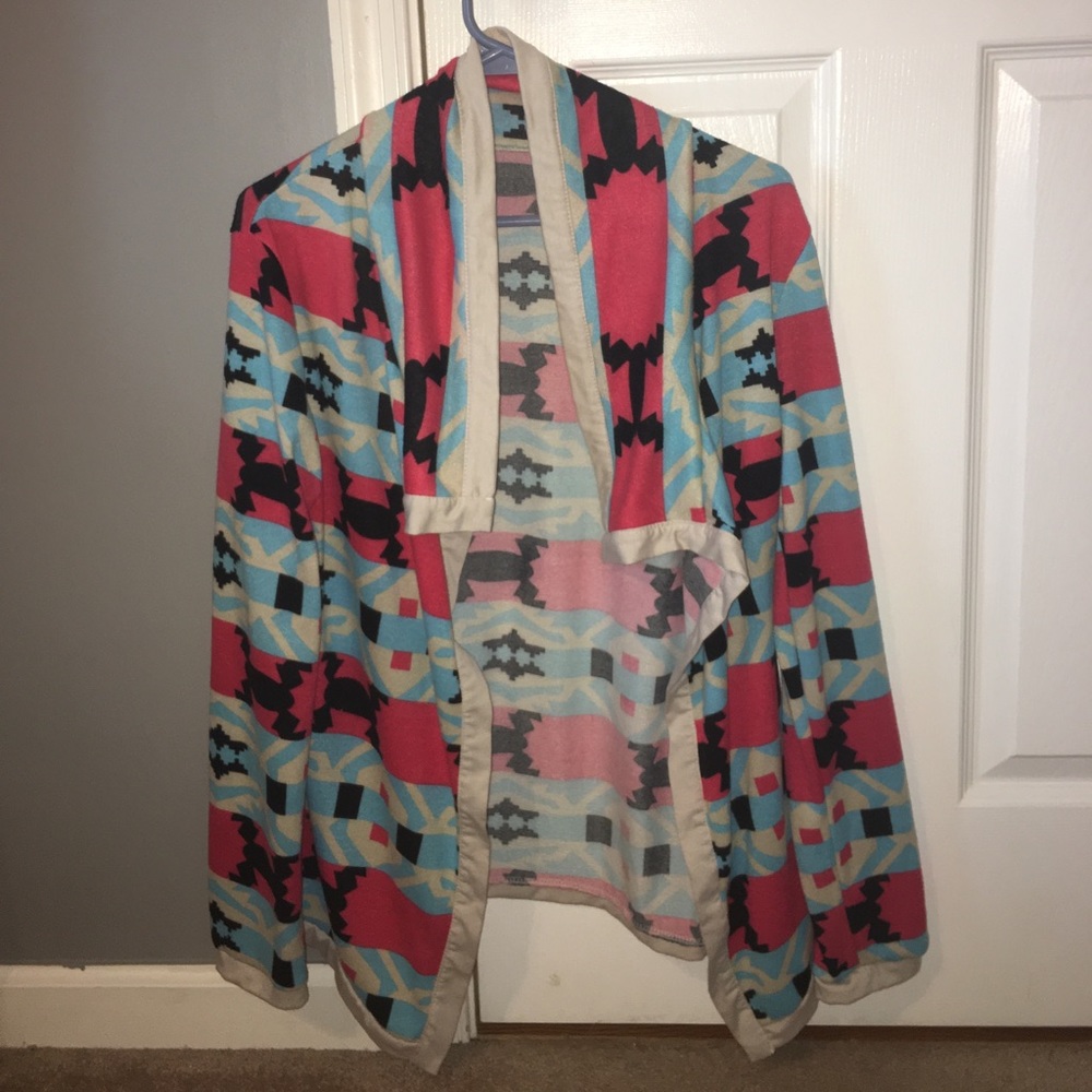 Cardigan blue and pink