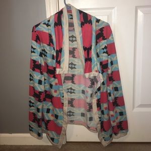 Cardigan blue and pink