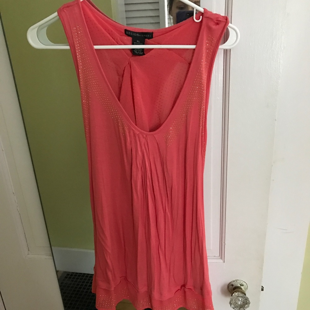 Coral twist racerback dress tank