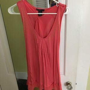 Coral twist racerback dress tank