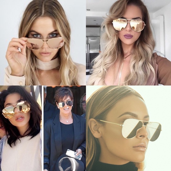 🚨1 HR SALE🚨HIGH KEY QUAY x Desi sunglasses -GOLD - Picture 7 of 8