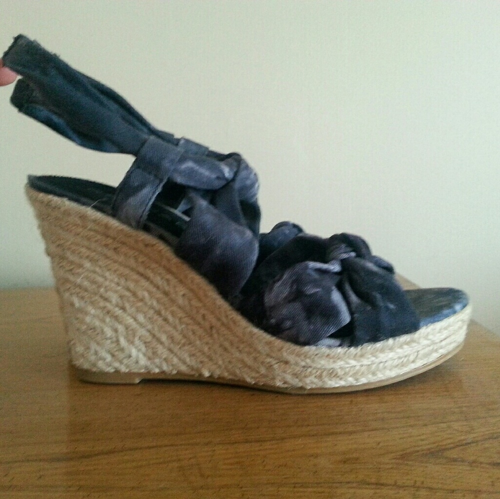 Tie dye black espadrilles