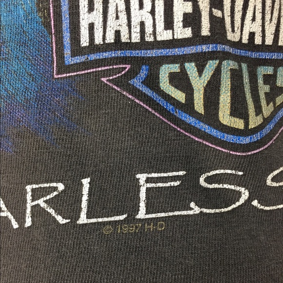 HARLEY DAVIDSON REWORKED VINTAGE ROSE GRAPHIC TANK - Picture 8 of 8