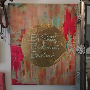 Be Silly Be Honest Be Kind Gold Wall Canvas