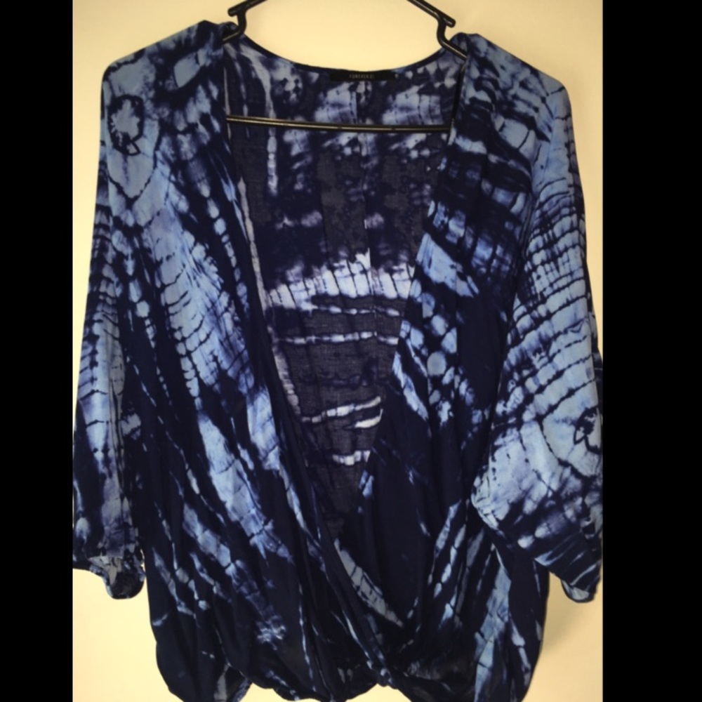 Forever 21 Blue Tye Dye blouse