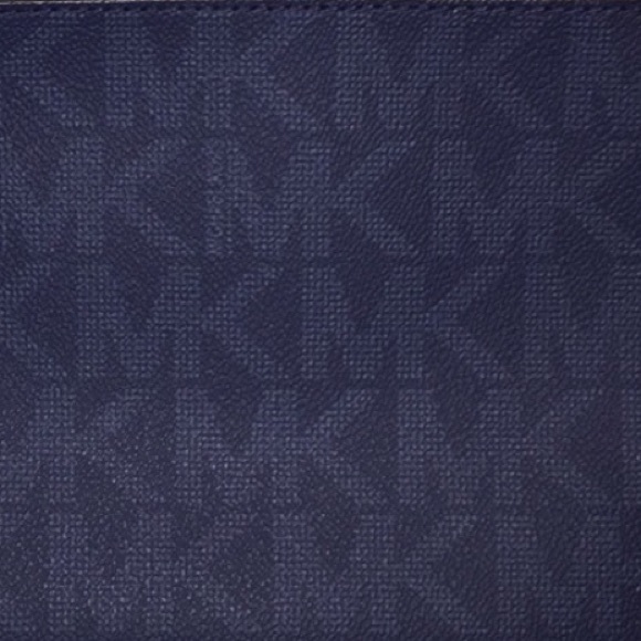 NEW MICHAEL KORS Darkblue CLUTCH MK SIGNATURE LOGO - Picture 7 of 7