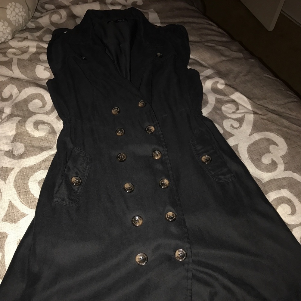Foreign exchange navy blue trench coat inspired