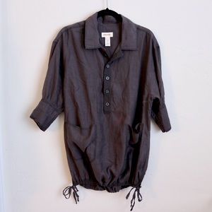 Diesel charcoal sheer loose dolman sleeve top