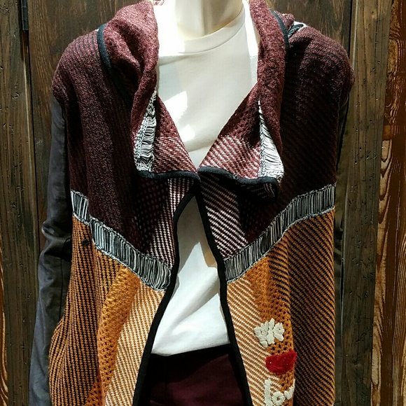 Desigual leather sleeved cardigan - Picture 1 of 6