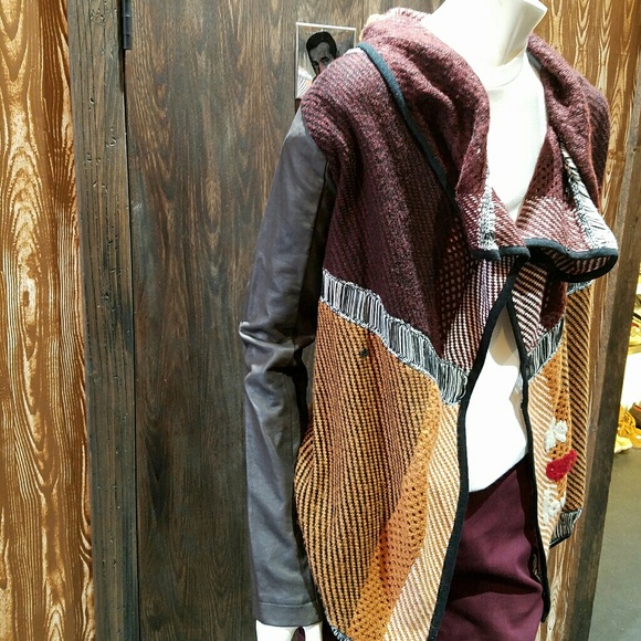 Desigual leather sleeved cardigan - Picture 2 of 6